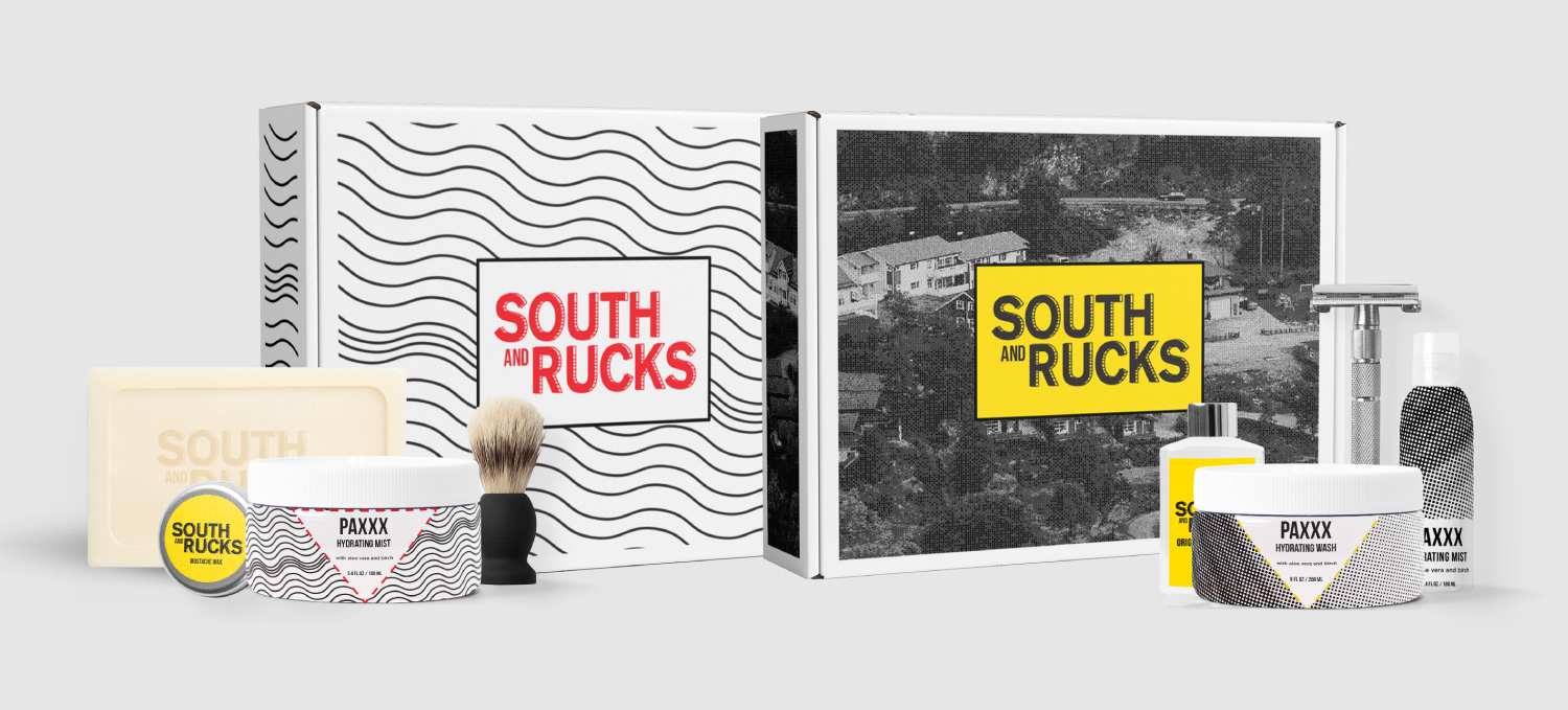 South and Rucks subscription box and products mockup